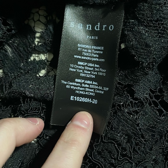 ‼️2/25 sale: Sandro Black Floral Lace Top- Size 1 - Picture 5 of 11